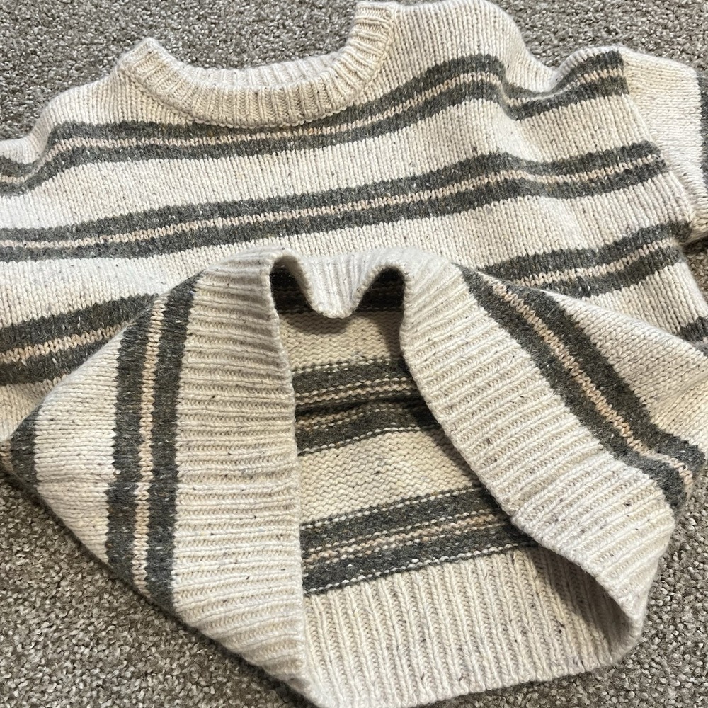Spiritual Gangster Wool Alpaca Cropped Stripe Sweater XS Cozy Earthy Granola - Picture 7 of 8